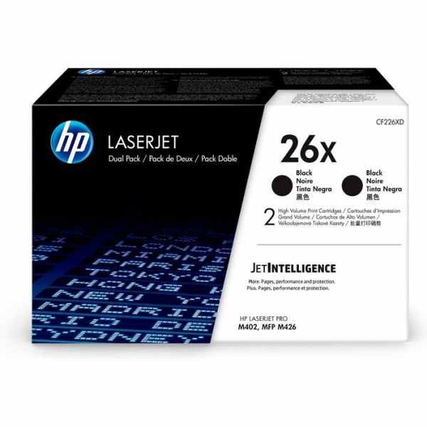 HP PACK 2 TONER NEGRO Nº26X LASER JET PRO M402/426